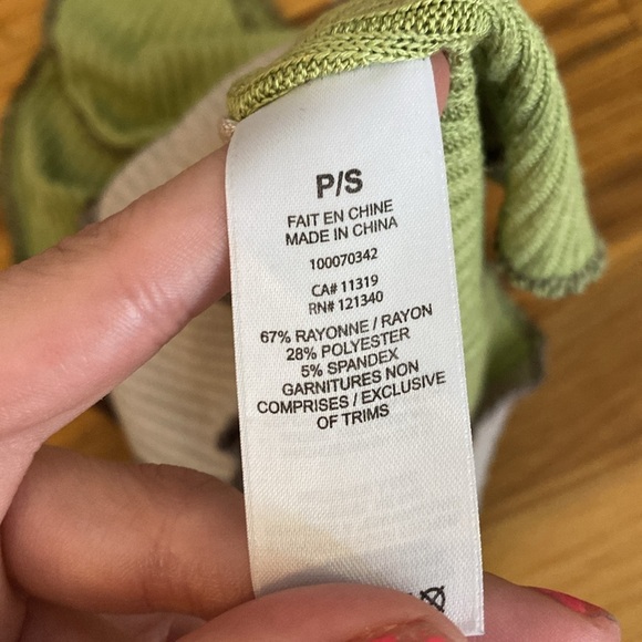 Garage Women’s Green and White Patchwork Tank Top Size S - Picture 5 of 6